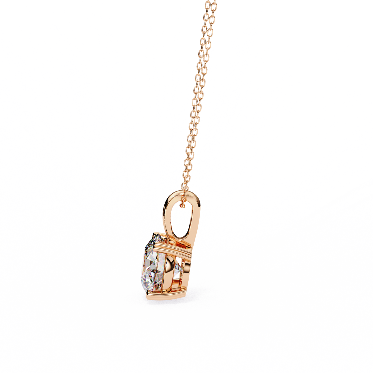 Reverra 14K Round Diamond Solitaire Pendant Necklace, CTTW-0.8