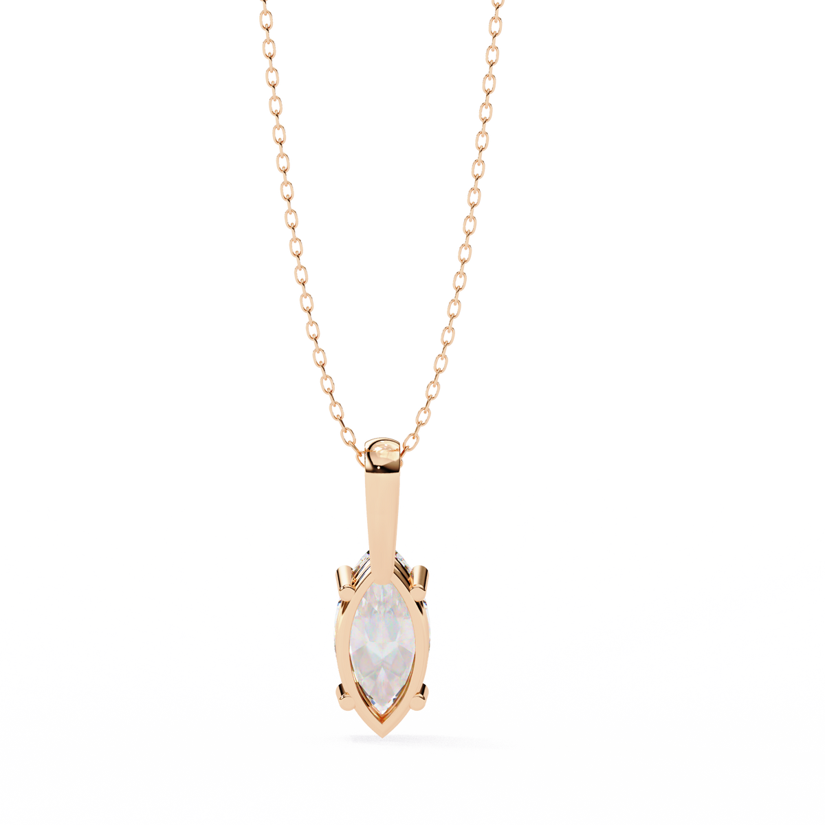 Reverra 14K Diamond Solitaire Pendant Necklace, CTTW-0.93