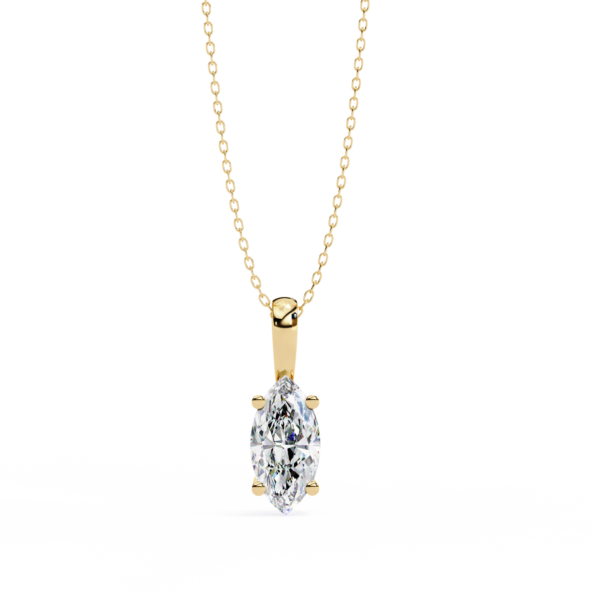Reverra 14K Diamond Solitaire Pendant Necklace, CTTW-0.93