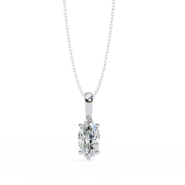 Reverra 14K Gold Lab Grown Diamond Solitaire Pendant For Women, CTTW-0.93