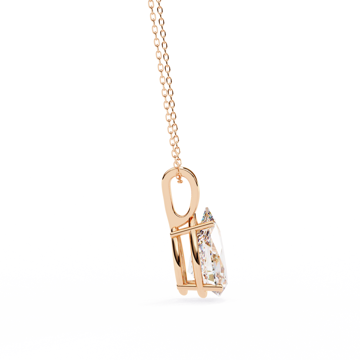 Reverra 14K Pear Diamond Solitaire Pendant Necklace, CTTW-0.96