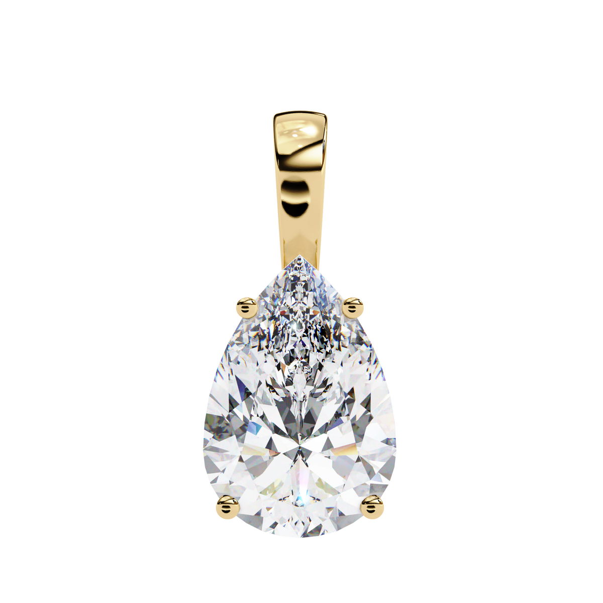 Reverra 14K Pear Diamond Solitaire Pendant Necklace, CTTW-0.96