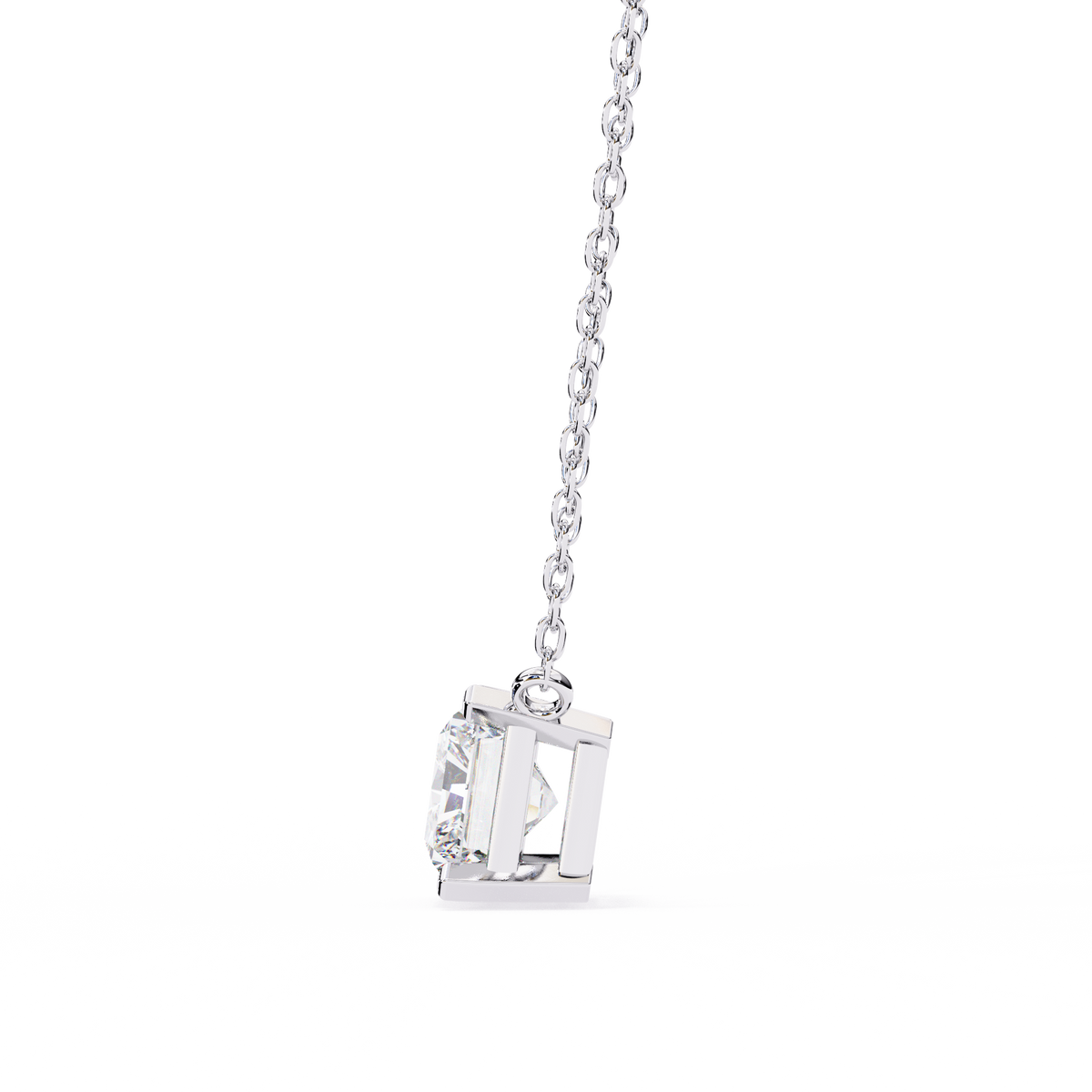 Reverra 14K Radiant Diamond Solitaire Pendant Necklace, CTTW-1.95