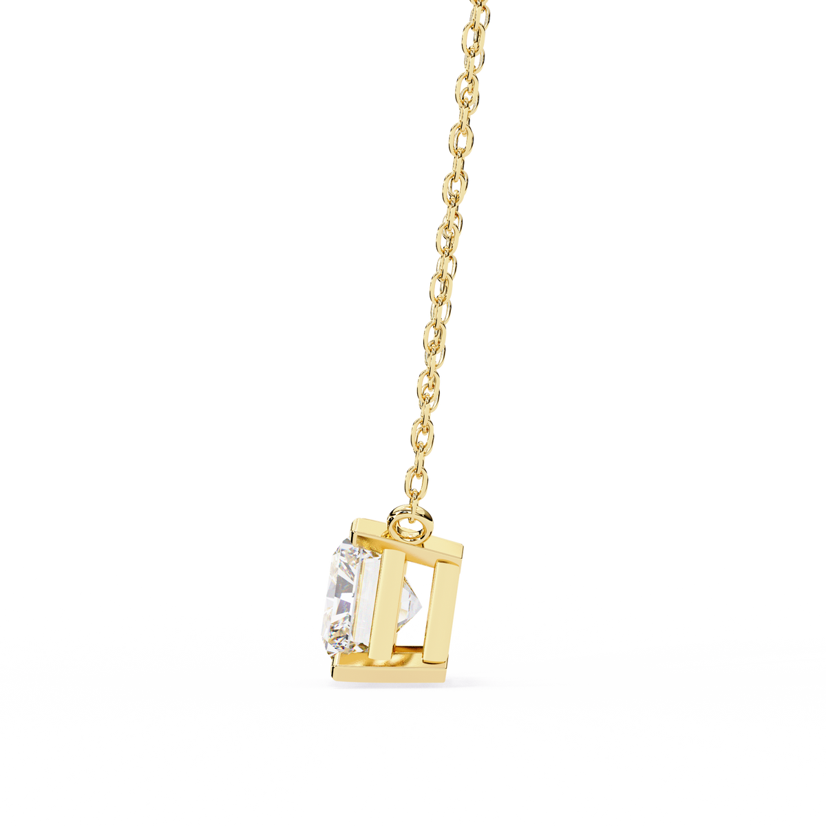 Reverra 14K Radiant Diamond Solitaire Pendant Necklace, CTTW-1.95