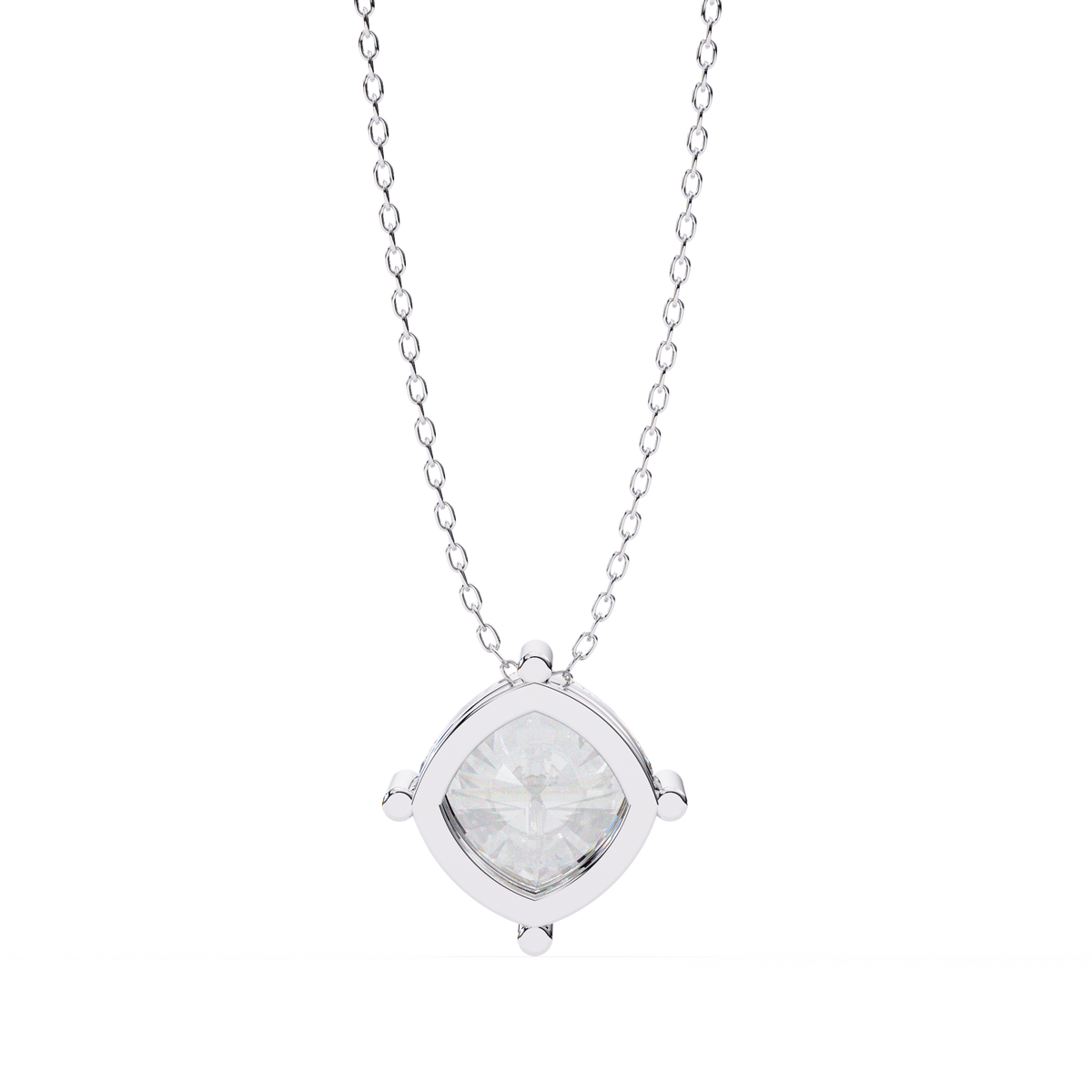 Reverra 14K Cushion Diamond Solitaire Pendant Necklace, CTTW-2.32