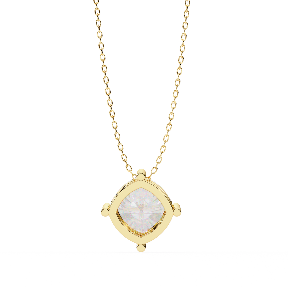 Reverra 14K Cushion Diamond Solitaire Pendant Necklace, CTTW-2.32