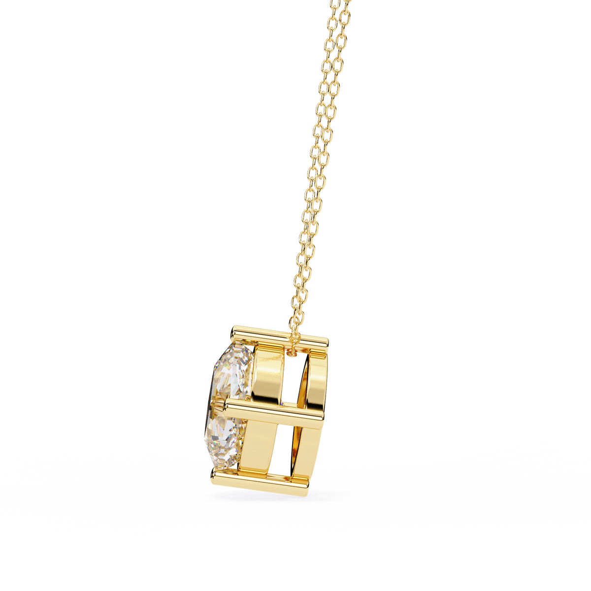 Reverra 14K Cushion Diamond Solitaire Pendant Necklace, CTTW-2.32