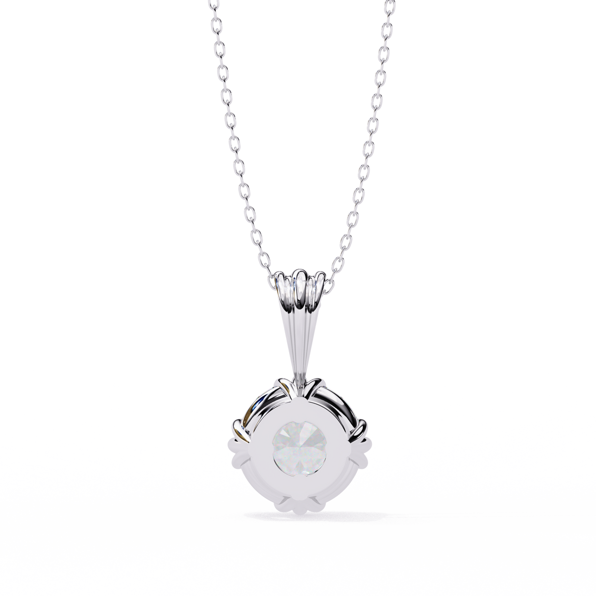 Reverra 14K Oval Diamond Solitaire Pendant Necklace, CTTW-2.04