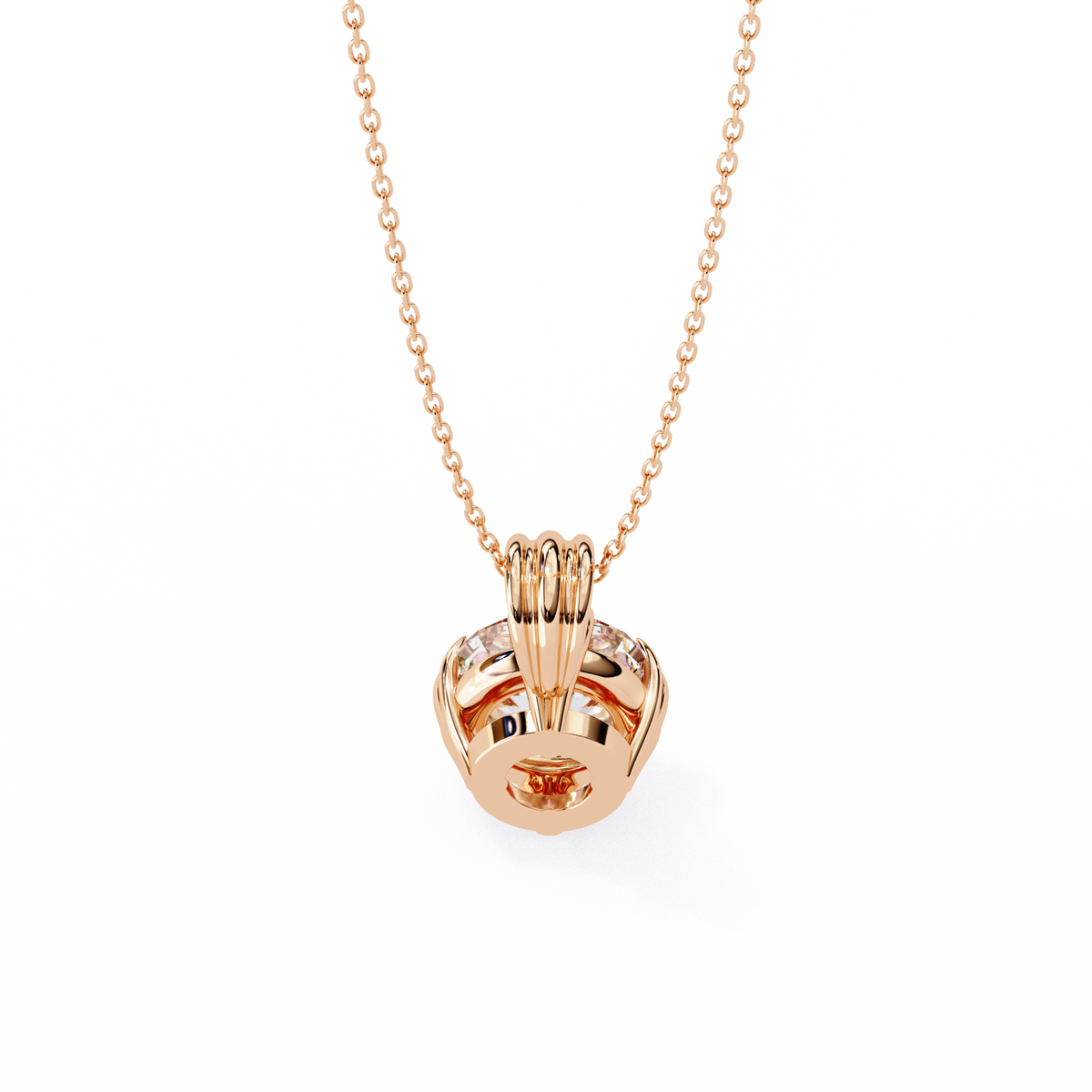 Reverra 14K Oval Diamond Solitaire Pendant Necklace, CTTW-2.04