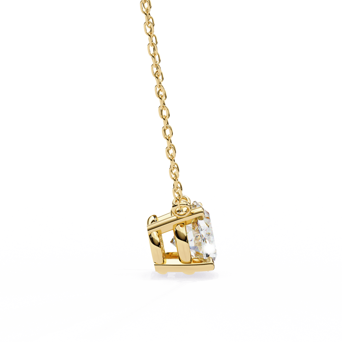 Reverra 14K Princess Diamond Solitaire Pendant Necklace, CTTW-1.66