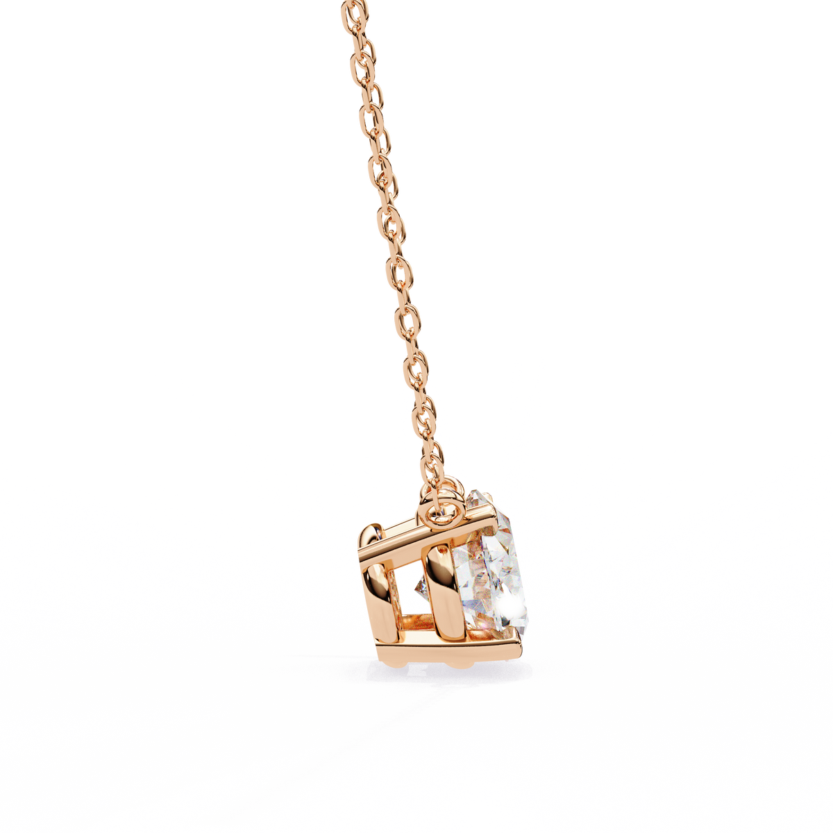 Reverra 14K Princess Diamond Solitaire Pendant Necklace, CTTW-1.66