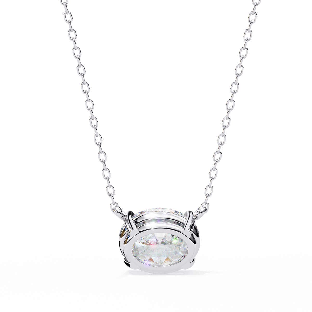 Reverra 14K Princess Diamond Solitaire Pendant Necklace, CTTW-1.66