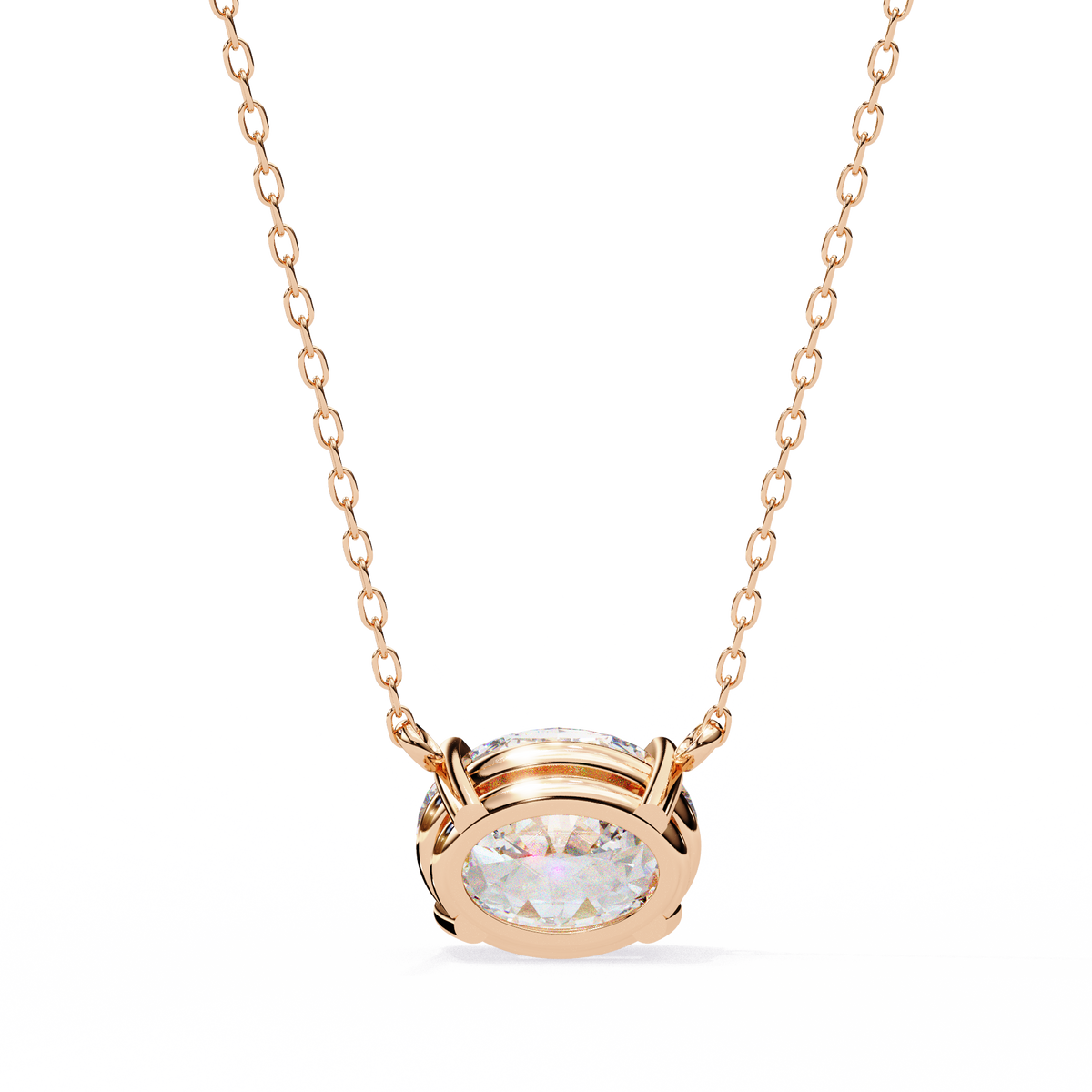 Reverra 14K Princess Diamond Solitaire Pendant Necklace, CTTW-1.66