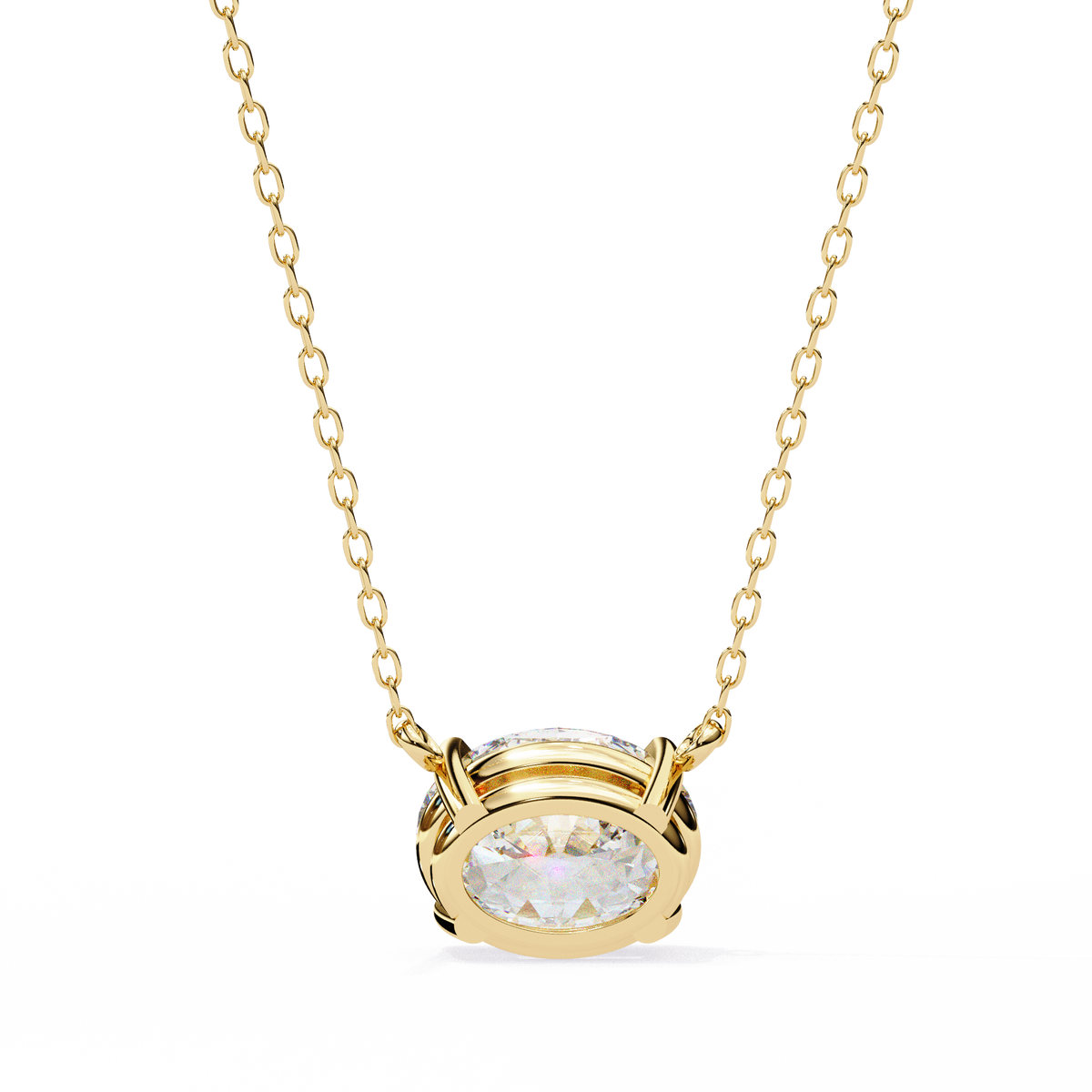 Reverra 14K Princess Diamond Solitaire Pendant Necklace, CTTW-1.66