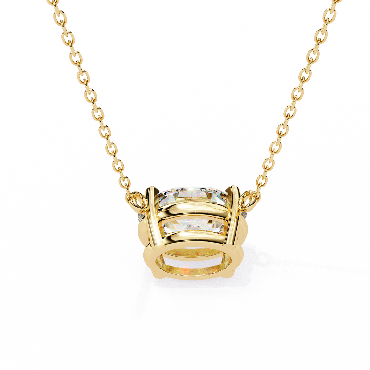 Reverra 14K Princess Diamond Solitaire Pendant Necklace, CTTW-1.66