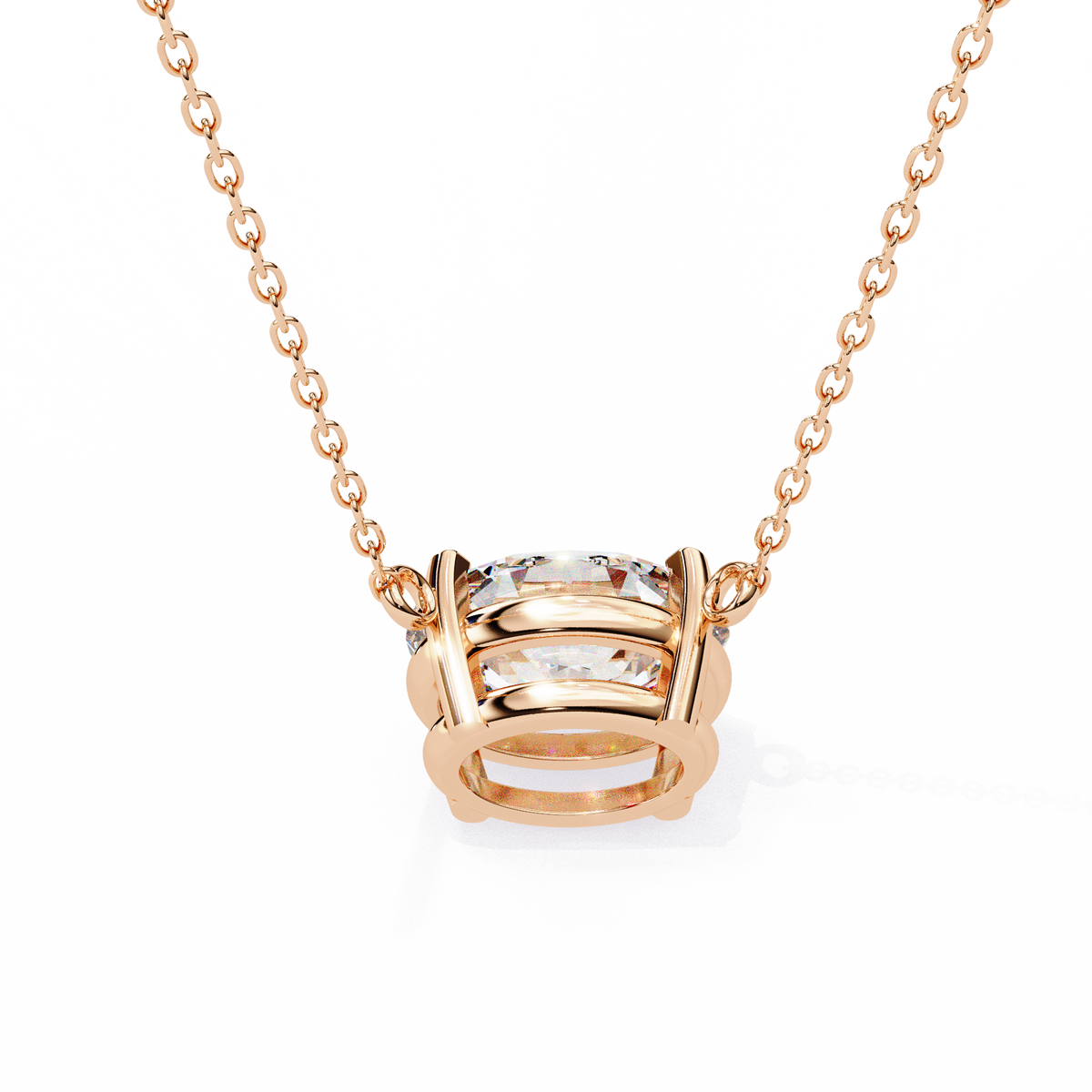 Reverra 14K Princess Diamond Solitaire Pendant Necklace, CTTW-1.66