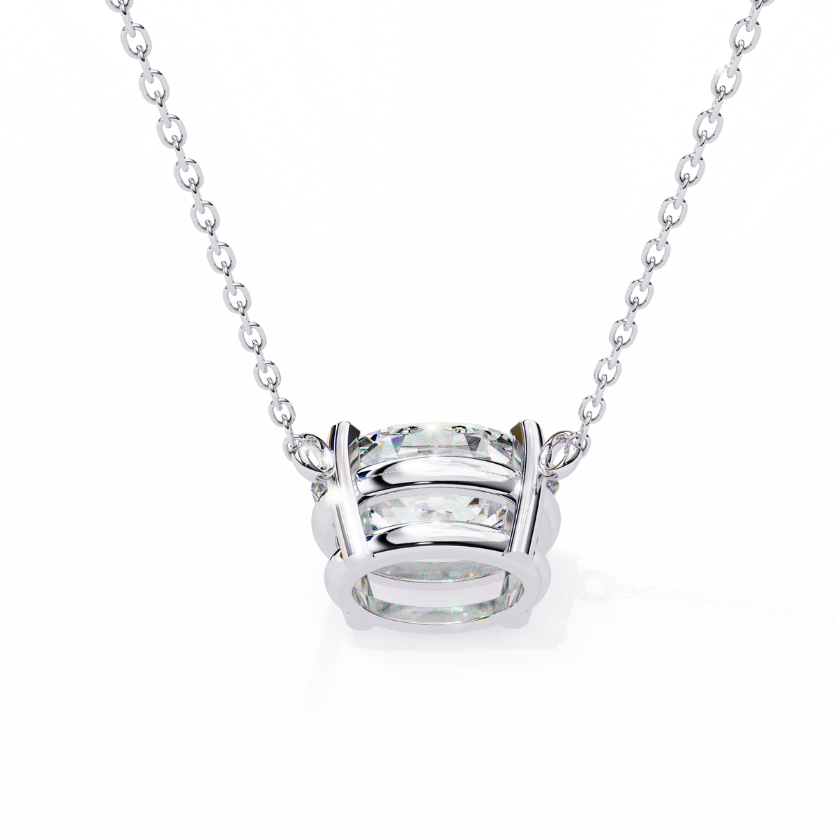 Reverra 14K Princess Diamond Solitaire Pendant Necklace, CTTW-1.66