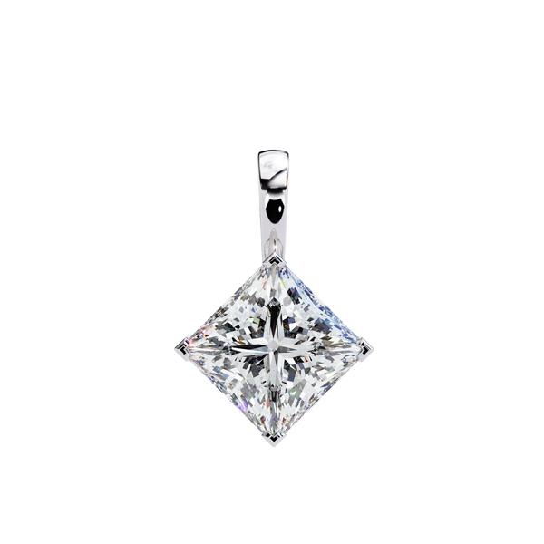 Reverra 14K Gold Princess Lab Grown Diamond Pendant For Women, CTTW-2.87