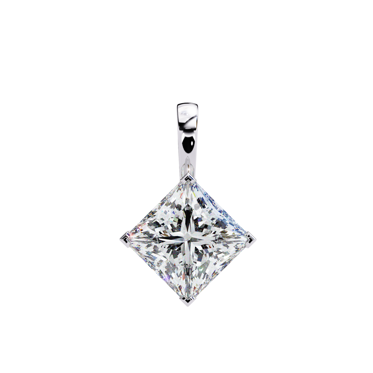 Reverra 14K Diamond Solitaire Pendant Necklace, CTTW-2.87