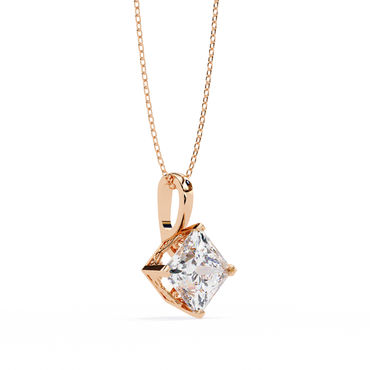 Reverra 14K Diamond Solitaire Pendant Necklace, CTTW-2.87