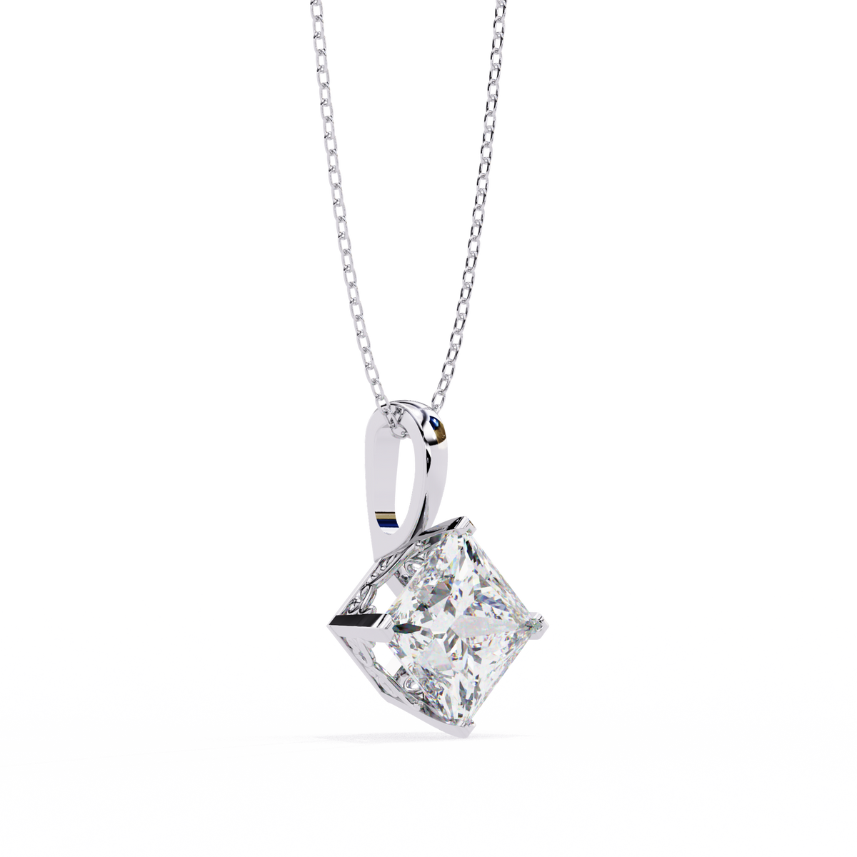 Reverra 14K Diamond Solitaire Pendant Necklace, CTTW-2.87