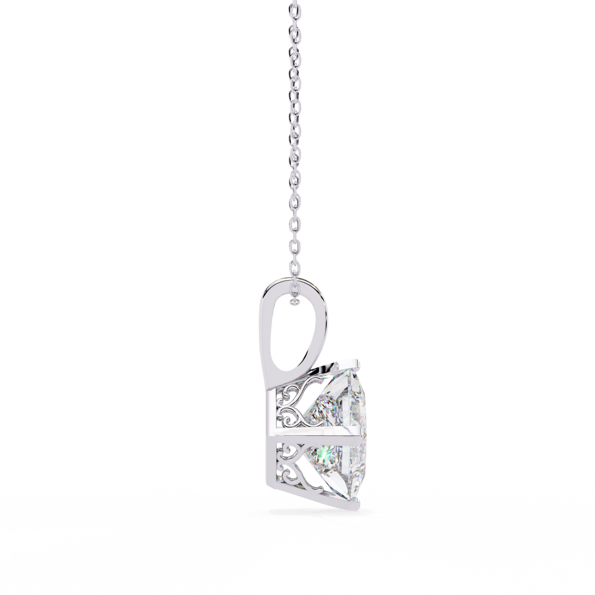 Reverra 14K Diamond Solitaire Pendant Necklace, CTTW-2.87