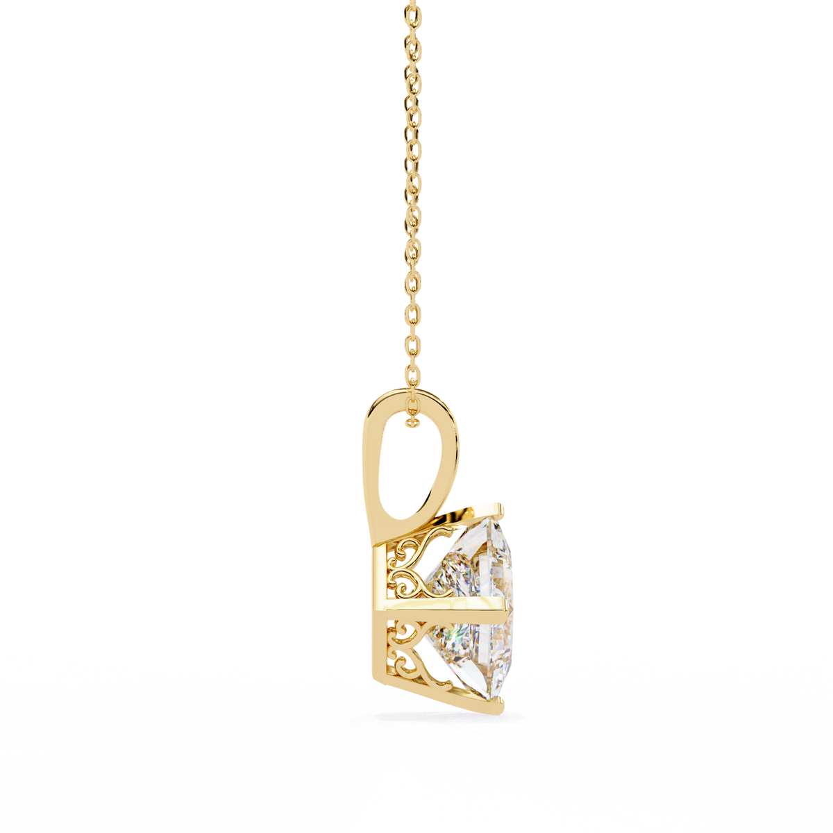 Reverra 14K Diamond Solitaire Pendant Necklace, CTTW-2.87