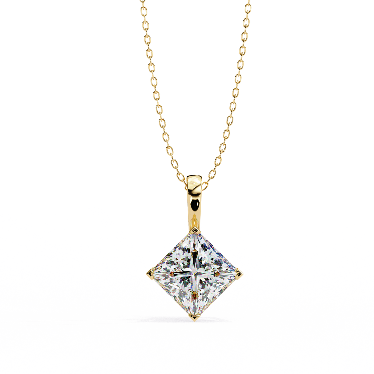 Reverra 14K Diamond Solitaire Pendant Necklace, CTTW-2.87