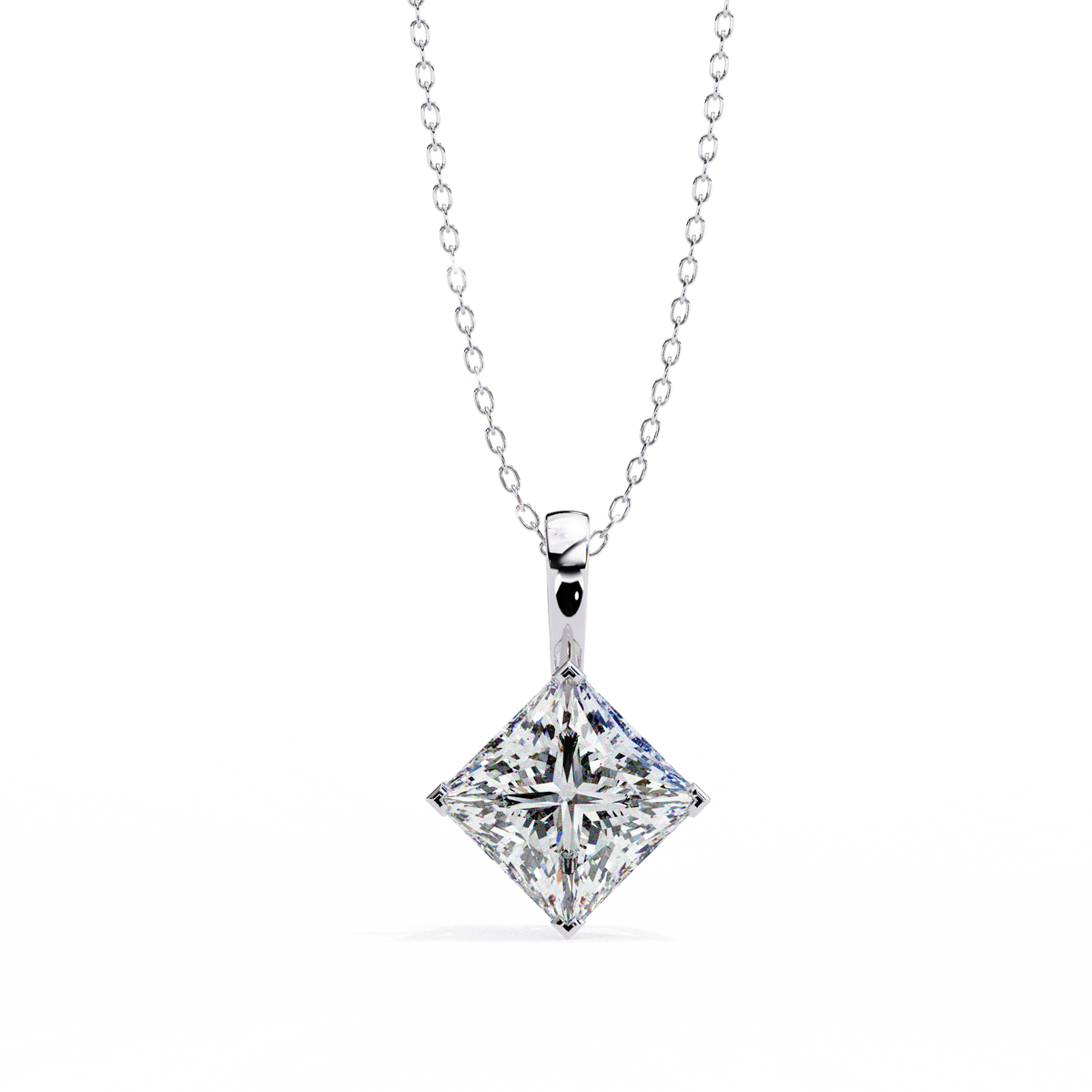 Reverra 14K Diamond Solitaire Pendant Necklace, CTTW-2.87