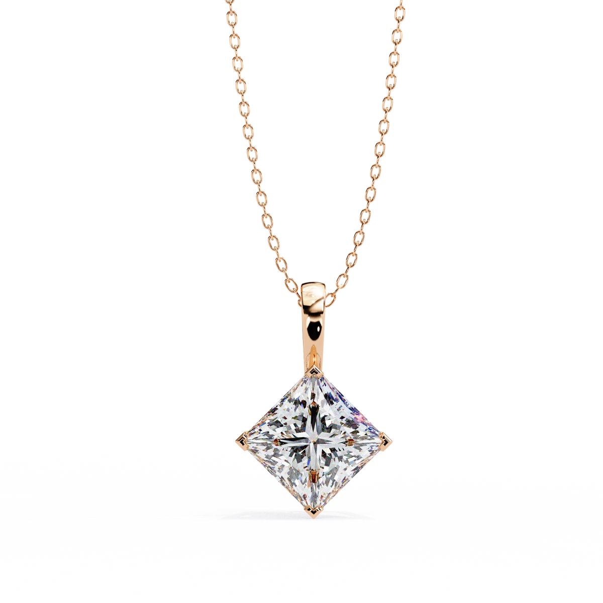 Reverra 14K Diamond Solitaire Pendant Necklace, CTTW-2.87