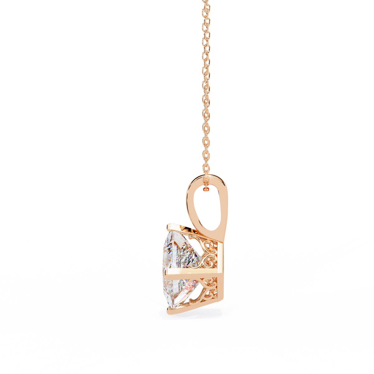 Reverra 14K Diamond Solitaire Pendant Necklace, CTTW-2.87