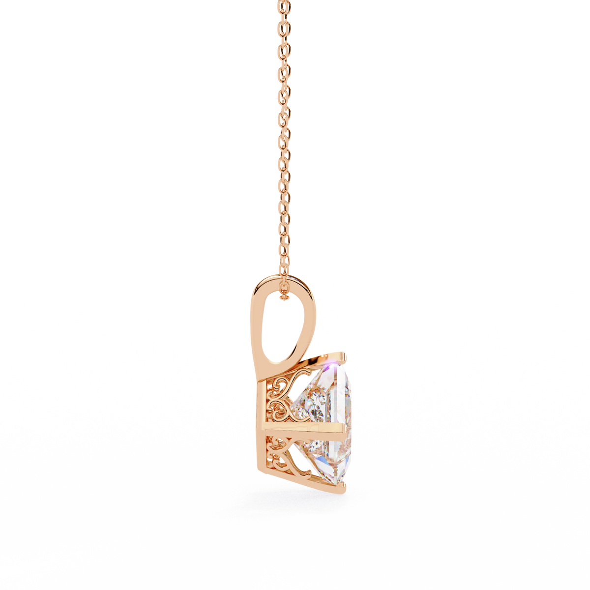 Reverra 14K Diamond Solitaire Pendant Necklace, CTTW-2.87