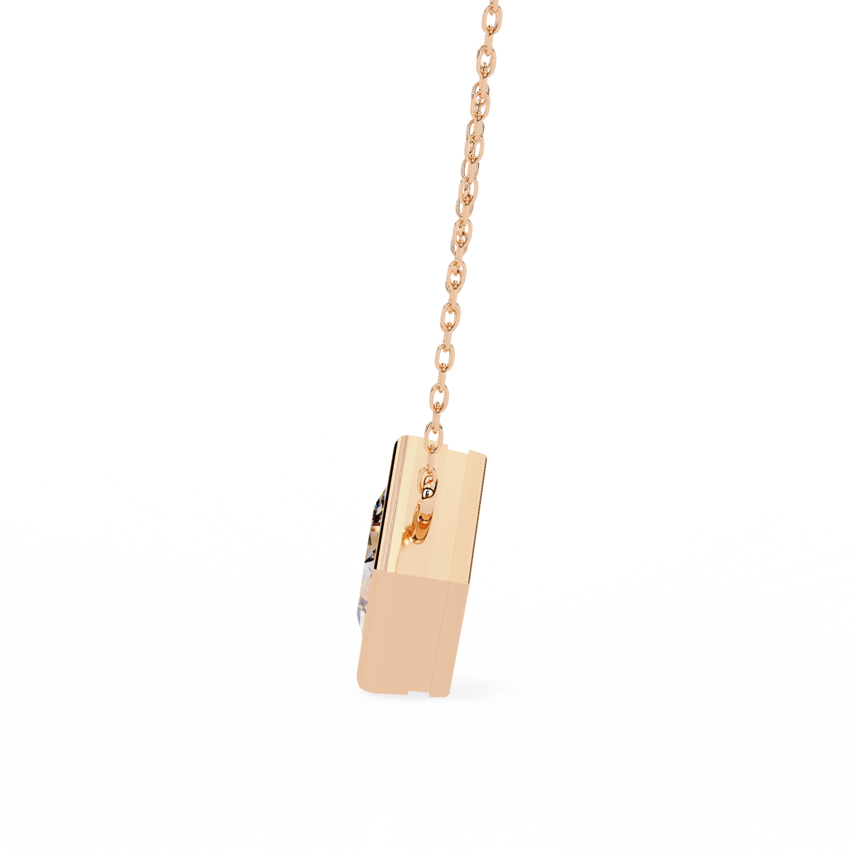 Reverra 14K Princess Diamond Bezel Pendant Necklace, CTTW-2.01