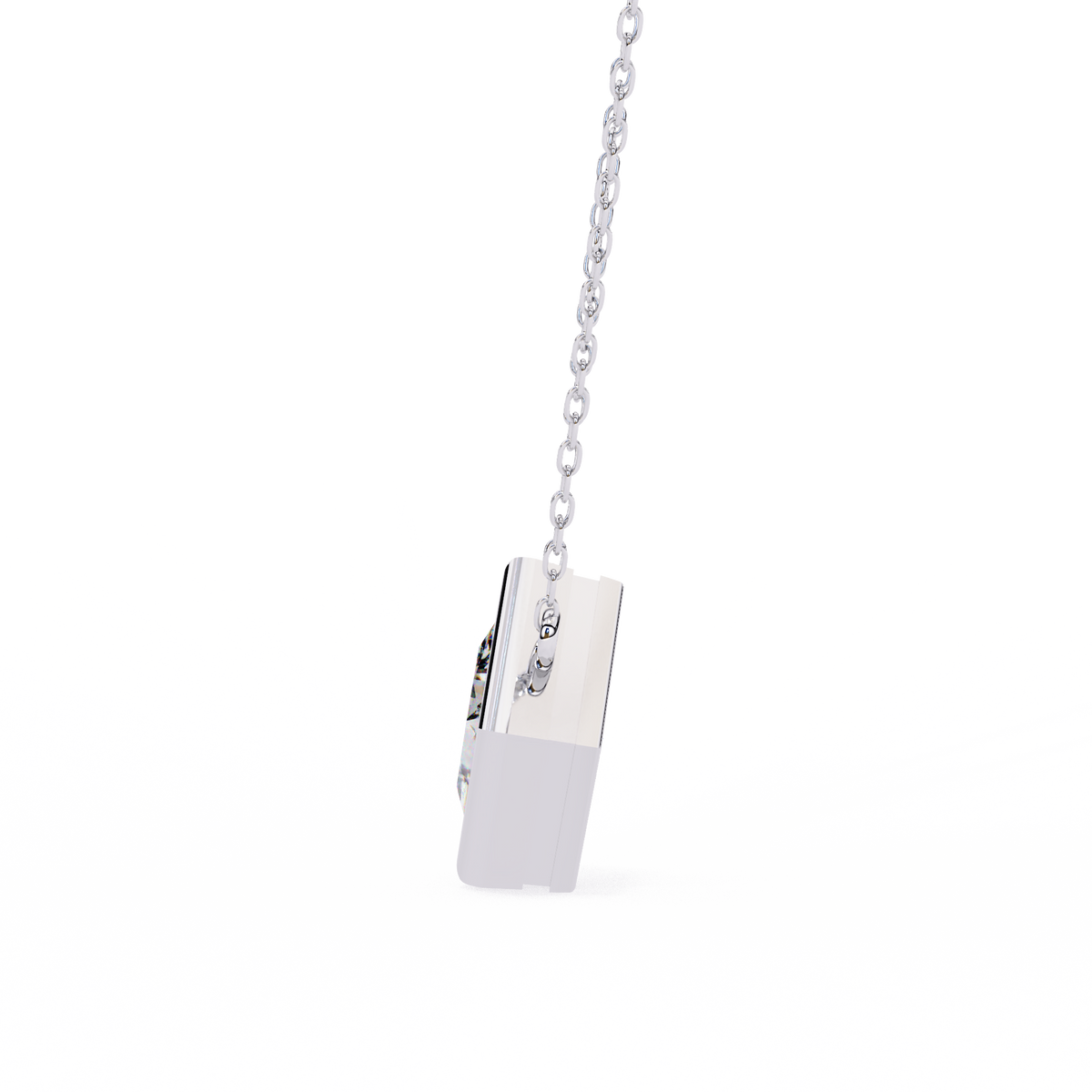 Reverra 14K Princess Diamond Bezel Pendant Necklace, CTTW-2.01