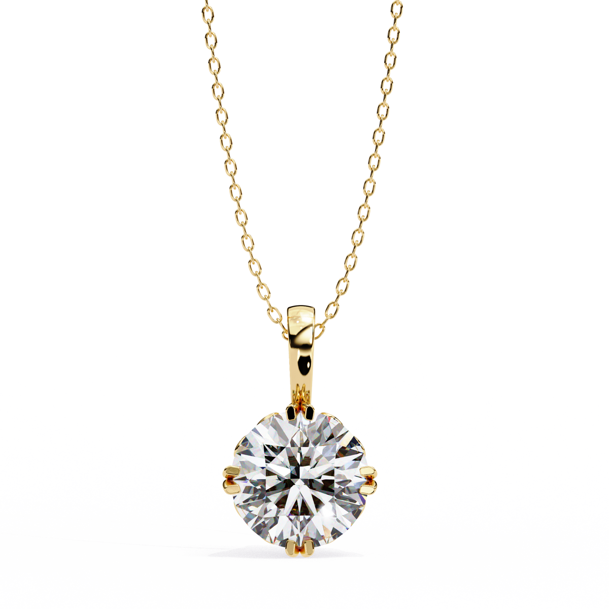 Reverra 14K Gold Round Lab Grown Diamond Filigree Pendant For Women, CTTW-1.84