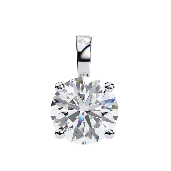 Reverra 14K Gold Cushion Lab Grown Diamond Solitaire Pendant For Women, CTTW-3.01