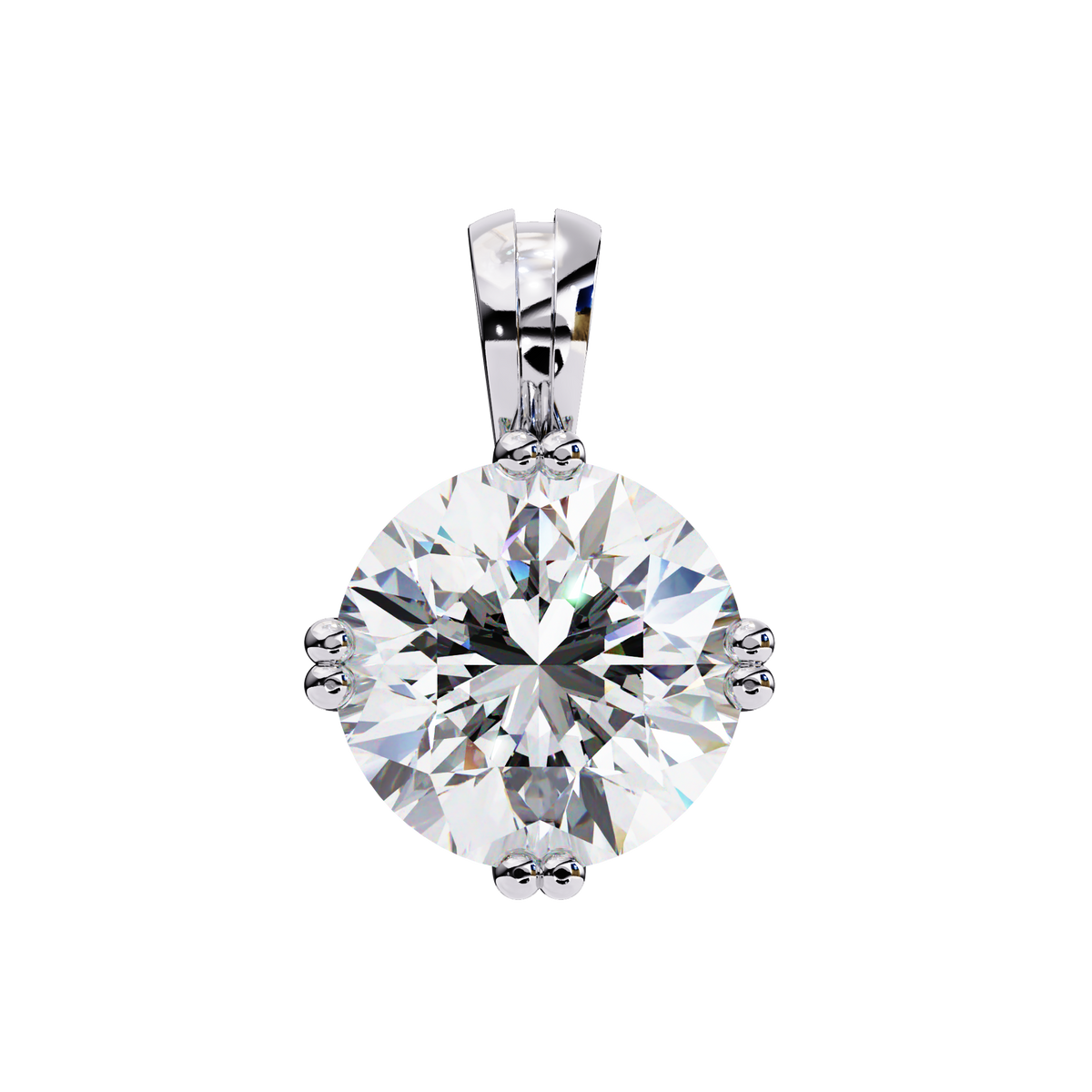 Reverra 14K Round Diamond Cluster Prong Pendant, CTTW-1.98