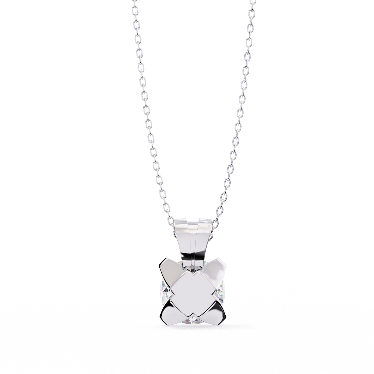 Reverra 14K Round Diamond Solitaire Pendant Necklace, CTTW-2.18