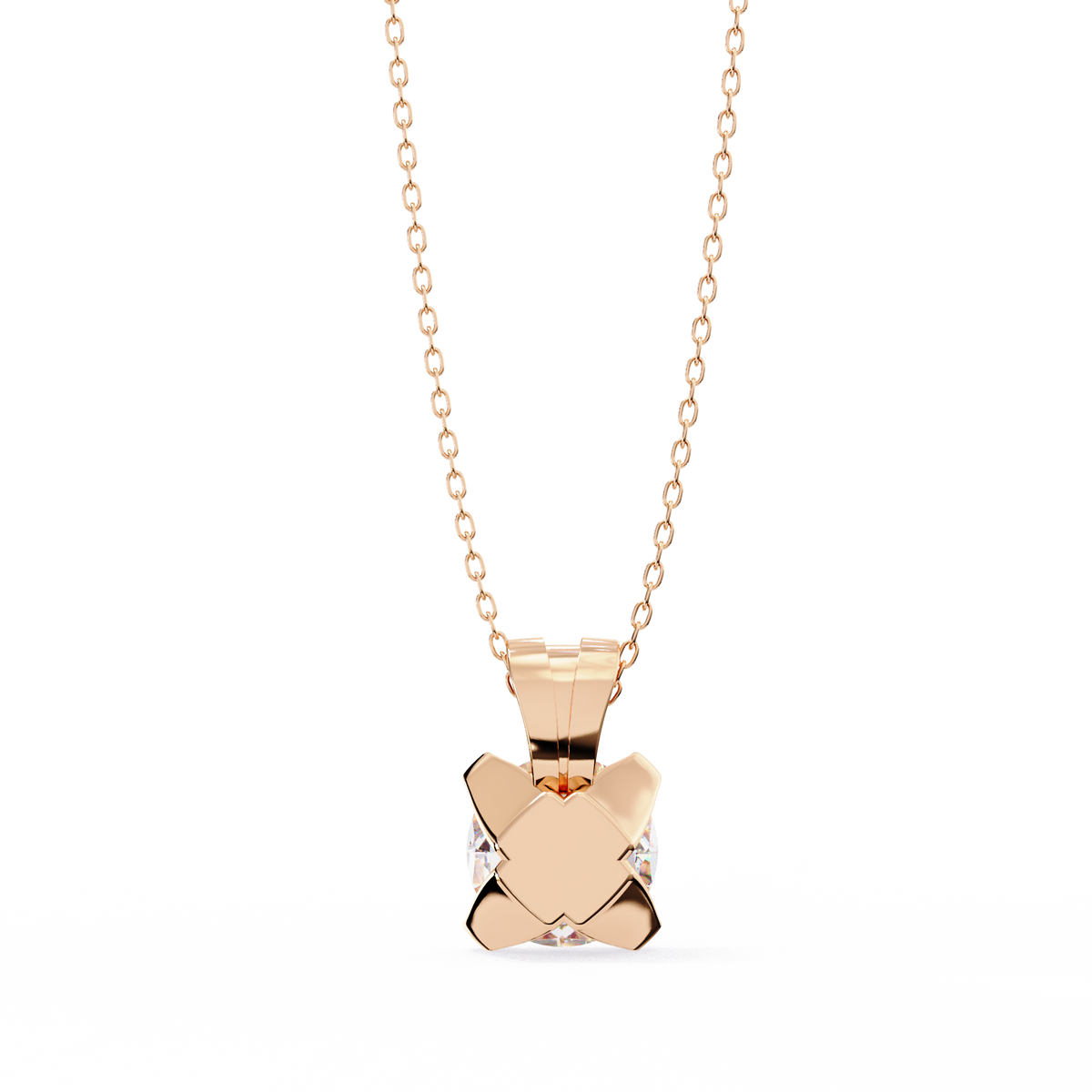 Reverra 14K Round Diamond Solitaire Pendant Necklace, CTTW-2.18