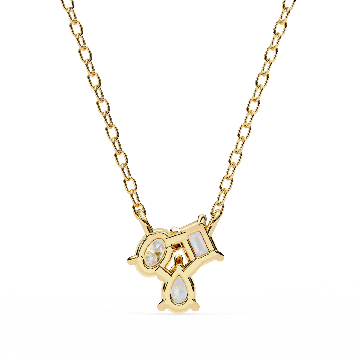 Reverra 14K Trio Diamond Pendant Necklace, CTTW-0.93