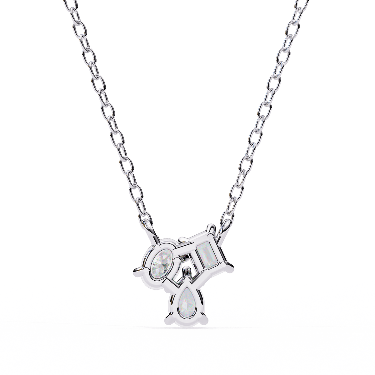 Reverra 14K Trio Diamond Pendant Necklace, CTTW-0.93