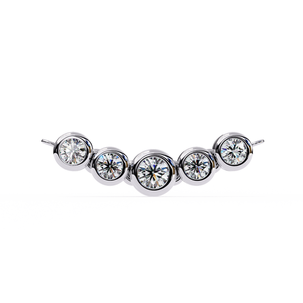 Reverra 14K Gold Round Lab Grown Diamond Bezel Bar Pendant For Women, CTTW-0.26