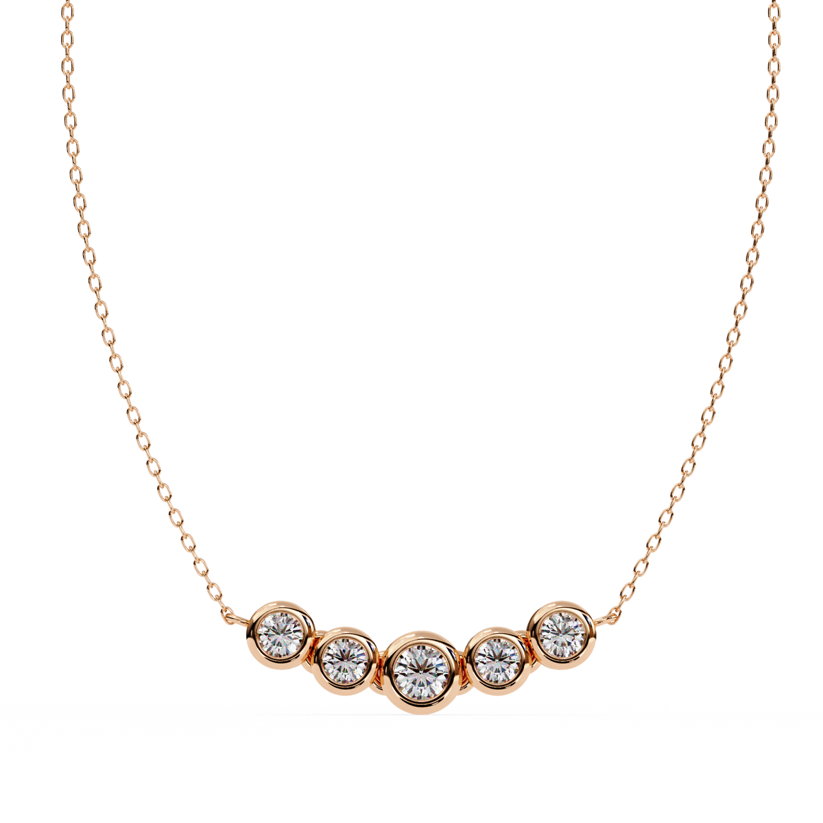 Reverra 14K Diamond Bezel Bar Pendant Necklace, CTTW-0.26