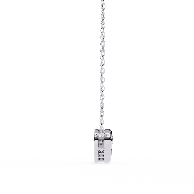 Reverra 14K Gold Round Lab Grown Diamond Bezel Bar Pendant For Women, CTTW-0.26 - Reverra Jewels Inc.