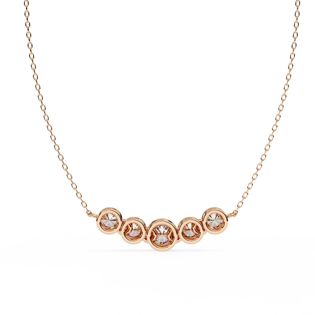 Reverra 14K Diamond Bezel Bar Pendant Necklace, CTTW-0.26