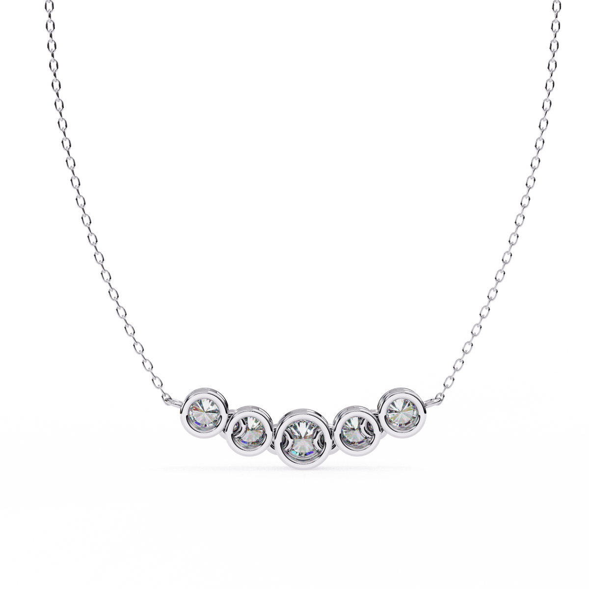 Reverra 14K Diamond Bezel Bar Pendant Necklace, CTTW-0.26