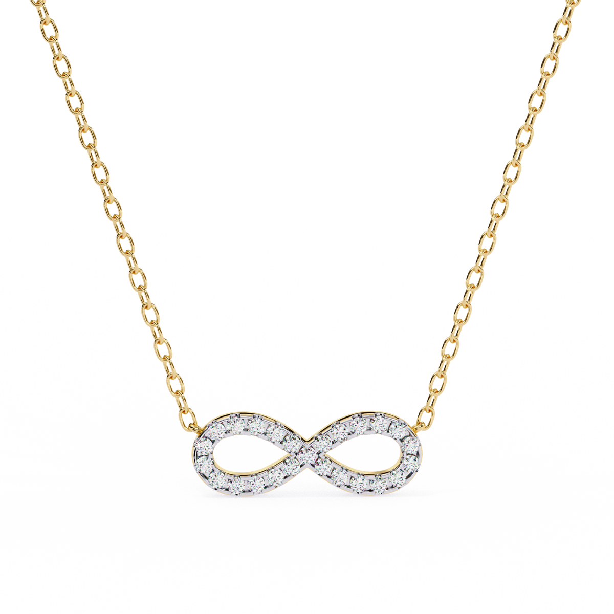 Reverra 14K Diamond Infinity Pendant Necklace, CTTW-0.32