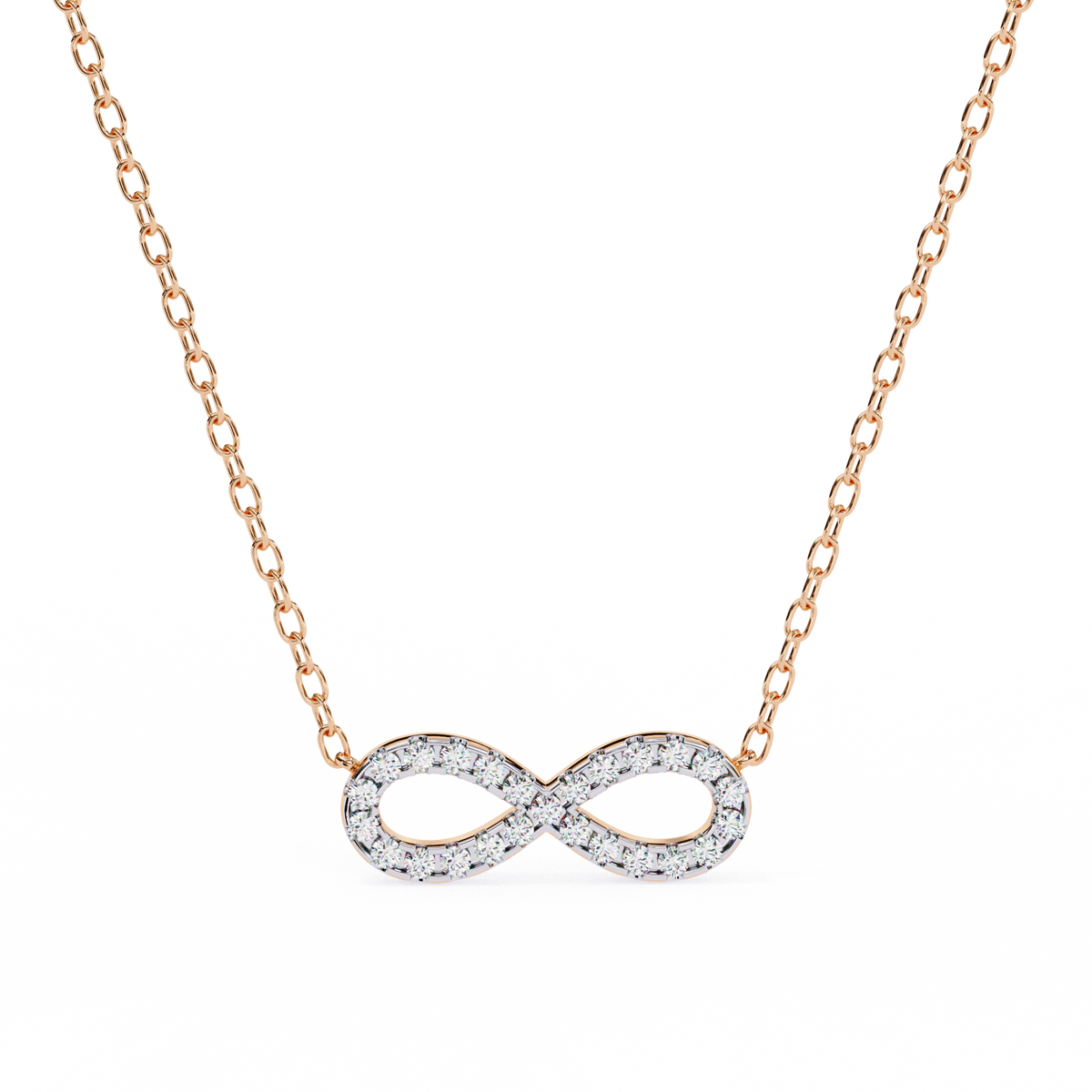 Reverra 14K Diamond Infinity Pendant Necklace, CTTW-0.32