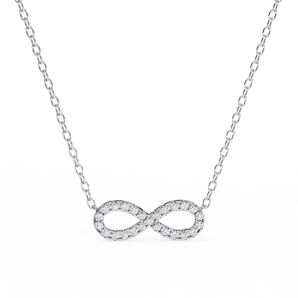 Reverra 14K Gold Round Lab Grown Diamond Infinity Pendant For Women, CTTW-0.32