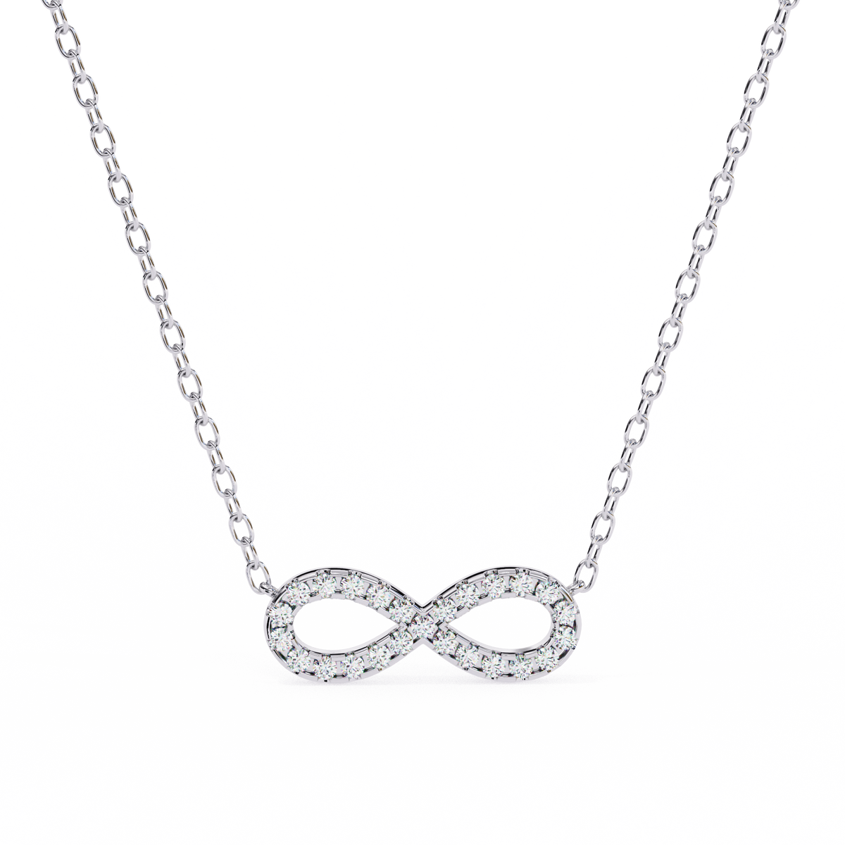Reverra 14K Diamond Infinity Pendant Necklace, CTTW-0.32